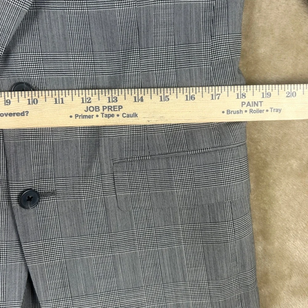 Saks Fifth Avenue Mens Gray Glen Plaid Virgin Wool Two Button Blazer Sport Coat